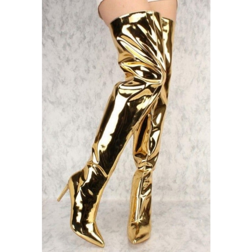Mirror Thigh High Boots